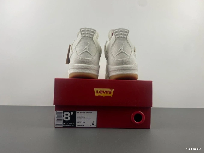 Rep x Levi's Air 'White' 4 Jordan AO2571-100 0820